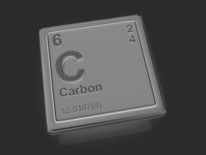 The element carbon on the Periodic Table. Carbon Chemical element