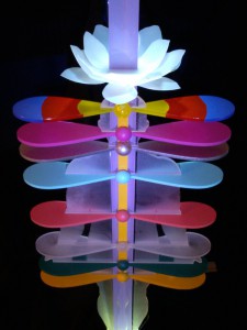 5D Chakra Column with Golden Orange Beam from Crown down 
